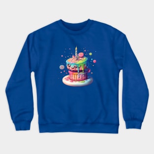 Kawaii Birthday Cake Crewneck Sweatshirt